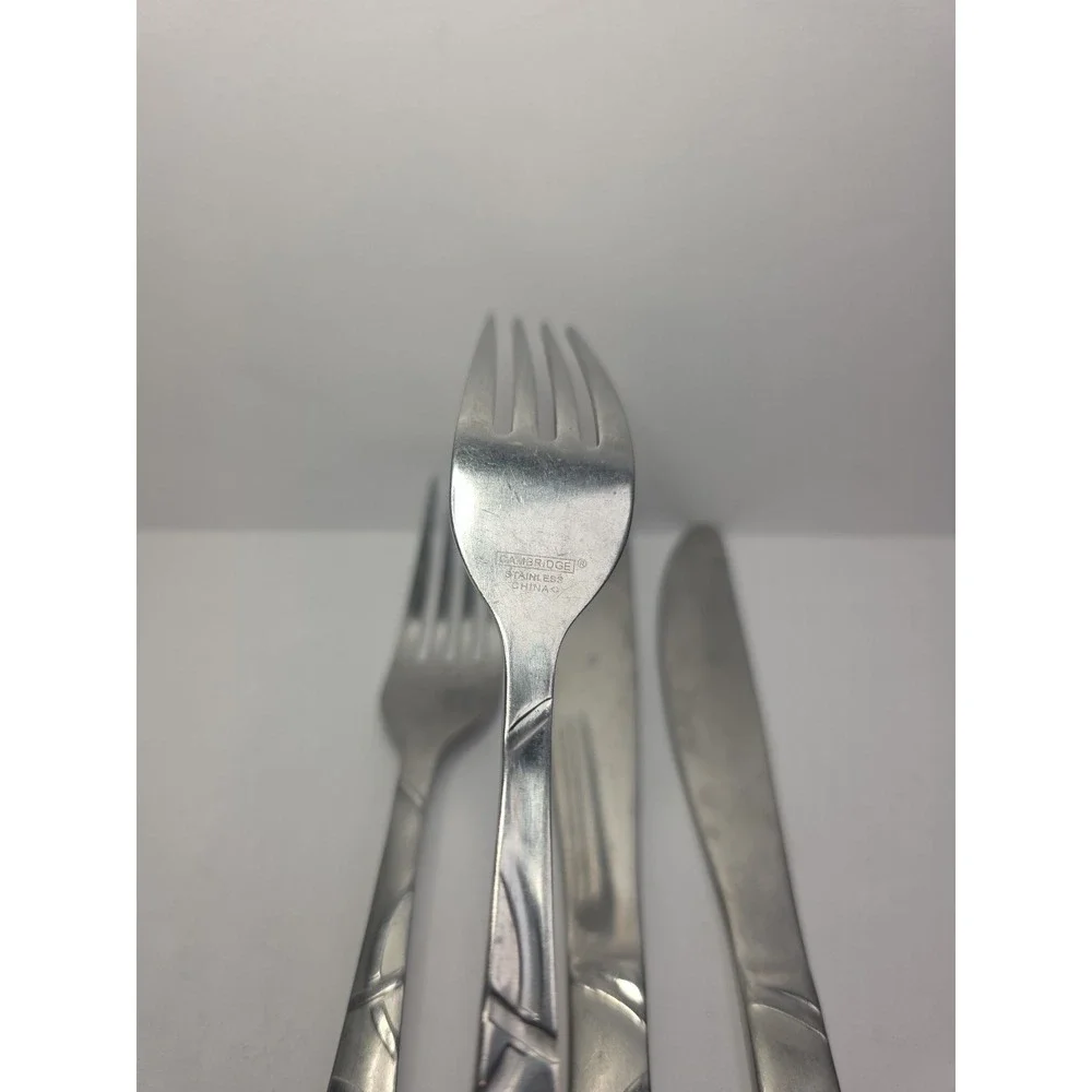 Cambridge Conquest set of 2 Butter knives 2 Forks stainless steel flatware